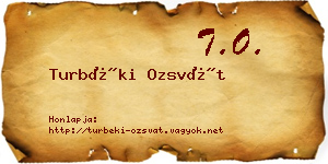 Turbéki Ozsvát névjegykártya